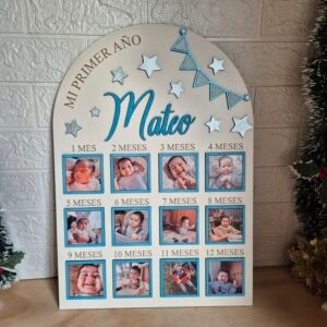 Letrero "Mi primero año de vida" banderin azul
