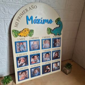 Alternative view of Letrero "Mi primer año de vida" Dinosaurio 1